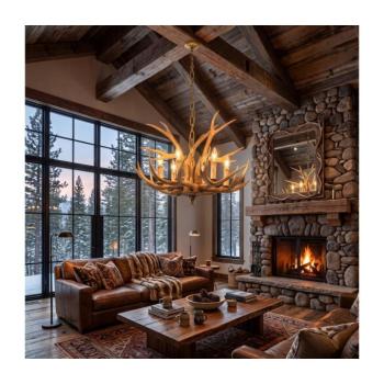 Ideal Lux - Csillár láncon CHALET 6xE14/40W/230V agancsok 115498 kép