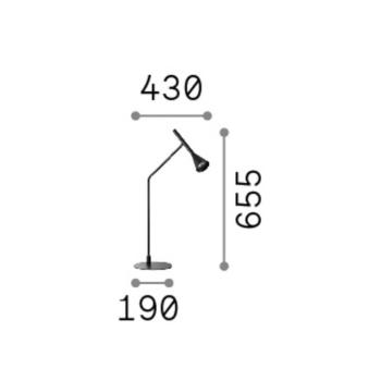 Ideal Lux Diesis LED asztali lámpa, nikkel, magasság 65 cm, fényerőszabályozóval kép