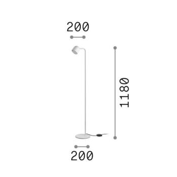 IDEAL LUX Dodo álló lámpa, fehér, magasság 118 cm, fém, dimmelhető kép