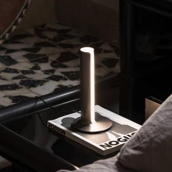 IDEAL LUX Dorica LED asztali lámpa, acélszínű, magasság 25 cm kép