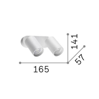 IDEAL LUX Dynamite Round fali spotlámpa, sárgaréz, 16,5 cm, 2 izzós kép