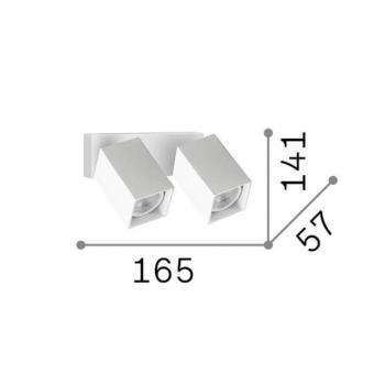 IDEAL LUX Dynamite Square fali spotlámpa, fehér, 16,5 cm, 2 izzós kép