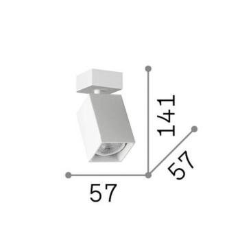 IDEAL LUX Dynamite Square mennyezeti spotlámpa, fehér, hossza 5,7 cm kép