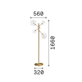 IDEAL LUX Equinoxe álló lámpa, króm/átlátszó, magasság 166 cm kép