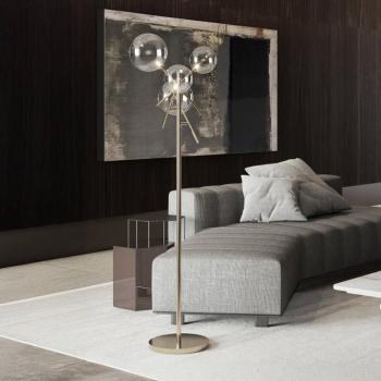IDEAL LUX Equinoxe álló lámpa, króm/füstös szürke, magasság 166 cm kép