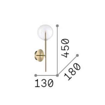 IDEAL LUX Equinoxe fali lámpa, króm/füstös szürke, magasság 45 cm kép