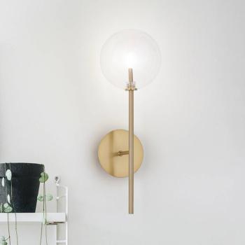 IDEAL LUX Equinoxe fali lámpa, sárgaréz/átlátszó, magasság 45 cm kép