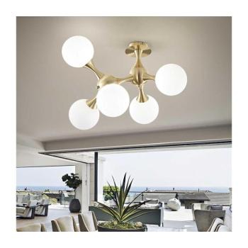 Ideal Lux - Felületre szerelhető csillár NODI 5xE14/28W/230V 50x55 cm sárgaréz/fehér 241050 kép