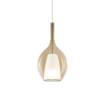 Ideal Lux függő lámpa Kalique 2, borostyánszínű, Ø 18 cm kép