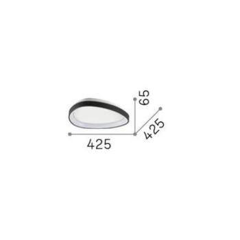 IDEAL LUX Gemini LED mennyezeti lámpa, fekete, 42 cm, 3000 K, be-/kikapcsoló kép