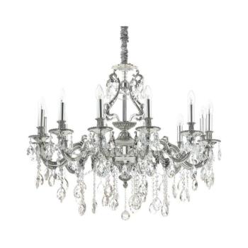 Ideal Lux-Kristály csillár láncon GIOCONDA 12xE14/40W/230V átm. 90 cm ezüst 164953 kép
