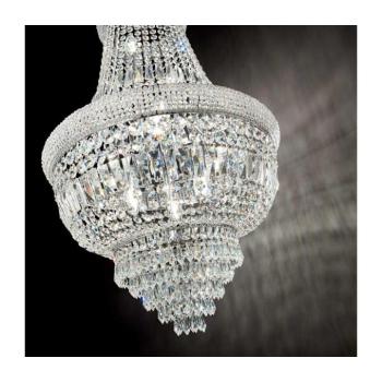 Ideal Lux - Kristály csillár láncon DUBAI 10xE14/28W/230V átm. 52 cm króm 215969 kép