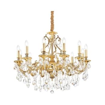 Ideal Lux - Kristály csillár láncon GIOCONDA 12xE14/40W/230V átm. 90 cm arany 164960 kép