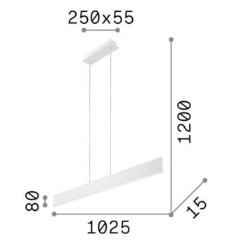 Ideal Lux LED-es függőlámpa Íróasztal, fekete fém Hossza 102,5 cm kép