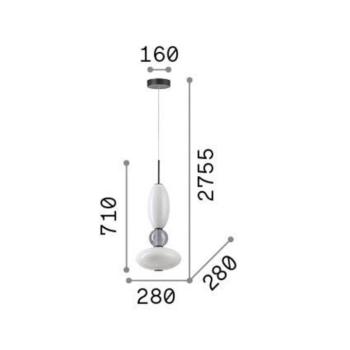 Ideal Lux LED-es függőlámpa Lumiere-1, opál/szürke üveg kép