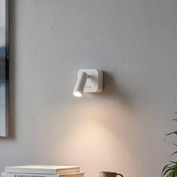 IDEAL LUX LED fali spotlámpa „Bean”, fehér, szélesség 7 cm, fém kép