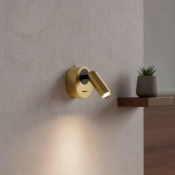 Ideal Lux LED fali spotlámpa Bean, Ø 7 cm, sárgaréz színű kép