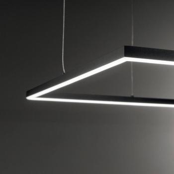 Ideal Lux LED függesztett lámpa Oracle Slim 50 x 50 cm fekete 3000 K kép