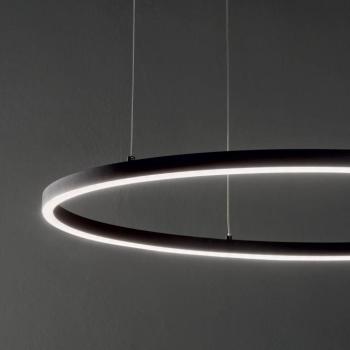 Ideal Lux LED lógó lámpa Oracle Slim Ø 50 cm fekete 3000 K kép