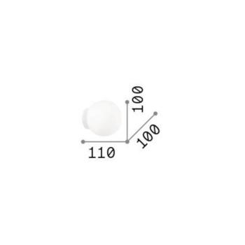Ideal Lux Mapa fali lámpa, Ø 10 cm, opál üveg, fehér, gömb alakú kép