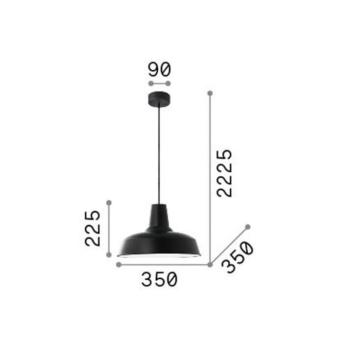 Ideal Lux Moby függőlámpa, réz színű, fém, Ø 35 cm kép