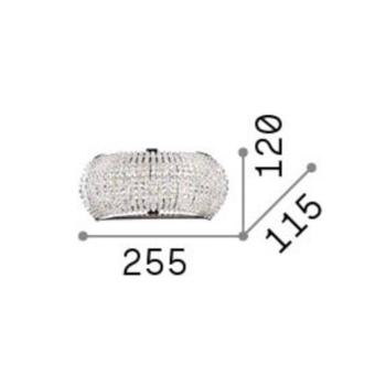 IDEAL LUX Pasha fali lámpa, szélesség 25 cm, króm színű/átlátszó kép