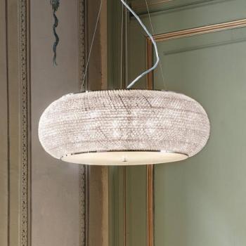 IDEAL LUX Pasha lógó lámpa, króm színű/átlátszó, Ø 55 cm, üveg kép