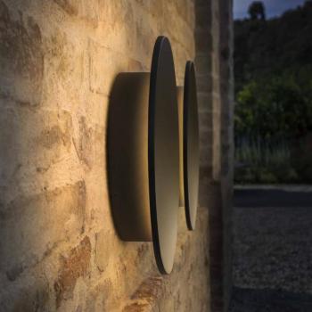 IDEAL LUX Punto fekete LED kültéri falilámpa, Ø 30 cm kép