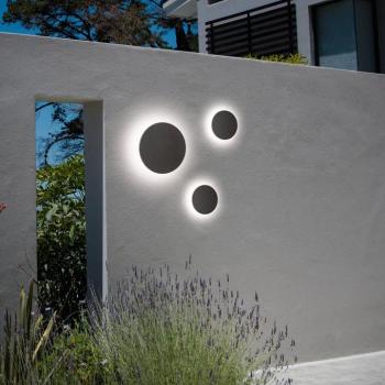 IDEAL LUX Punto LED kültéri falilámpa, antracit, Ø 30 cm kép