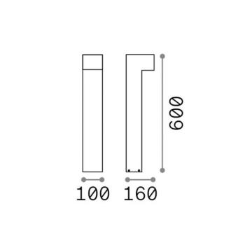 IDEAL LUX Sirio LED ösvény lámpa, antracit, magasság 60 cm, fém kép