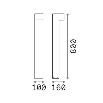 IDEAL LUX Sirio LED ösvény lámpa, szürke, magasság 80 cm, fém kép
