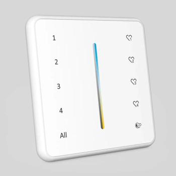IMLTLED 4 zónás CCT panel távirányító , színhőmérséklet/ fényerő szabályzás , 2.4G , csoportvezérlés , jelenetmemória , Miboxer (Mi-Light) kompatibilis , PR01 kép