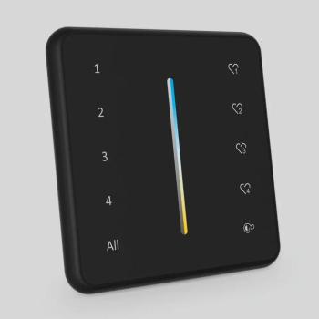IMLTLED 4 zónás CCT panel távirányító , színhőmérséklet/ fényerő szabályzás , 2.4G , csoportvezérlés , jelenetmemória , Miboxer (Mi-Light) kompatibilis , PR01B kép