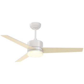 IMMAX NEO LITE VARIABLE Smart LED ventilátoros lámpa, Tuya WiFi, fehér / fa dekor