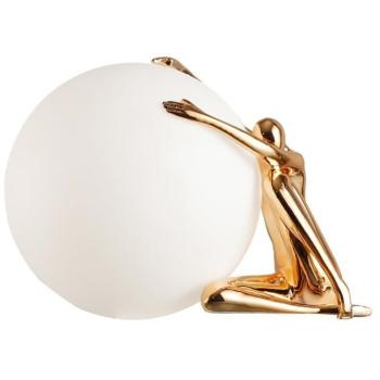 IMMAX SILUETTE Moon Lady - 53 cm, socha, dekorační lampa rose gold, sklolaminát, 1xE27 kép
