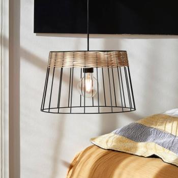 Indah lógó világítás, fekete, Ø 35 cm, fém/rattan kép