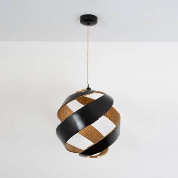 INFULUCE LED lógó lámpa, fekete/arany, Ø 52 cm, fém, dimmelhető kép