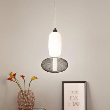 INKAS LED lógó lámpa, magasság 90 cm, fekete, üveg/fém, CCT kép