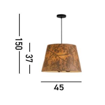 Isla lógó világítás, Ø 45 cm, barna, bézs, bambusz, acél kép