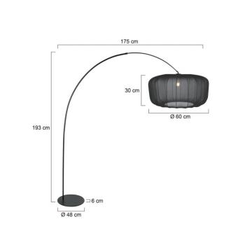 Ív világítás Curve, fekete, fekete nylon búra, Ø 60 cm kép