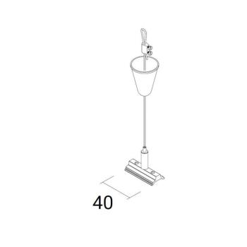 Ivela függesztés SQUARE 48 V, fehér, reteszelés, lengőkar 2 m kép