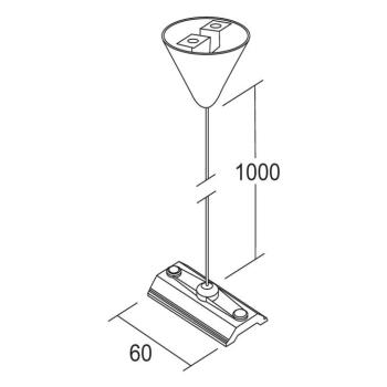 Ivela LKM rögzített függesztés 100 cm, tábla 6 cm kép