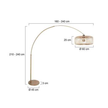 Íves álló lámpa Sparkled Light bronz/barna, 240 cm, fa