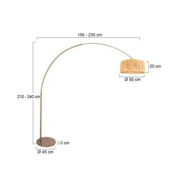 Íves álló lámpa Sparkled Light bronz/barna 240 cm tengeri fű kép