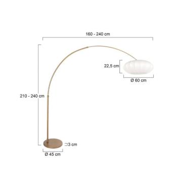 Íves álló lámpa Sparkled Light bronz/fehér, 240 cm, selyem kép