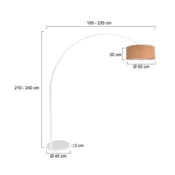 Íves álló lámpa Sparkled Light, fehér/barna Magasság 240 cm Parafa kép
