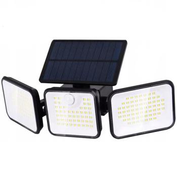 Izoxis 24889 Napelemes lámpa, 180 LED, mozgásérzékelős és alkonykapcsolós, IP65, 550 lm, 1800 mAh kép