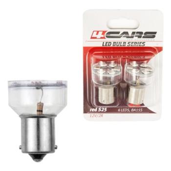 Izzó 6LED 12V S25-5050SMD BA15S piros, 2 db – 92469 kép