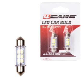 Izzó 6LED 12V SV8,5 36 mm, szoffita, 2 db – 92803 kép