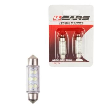 Izzó 6LED 12V SV8,5 39 mm, szoffita, 2 db – 92827 kép